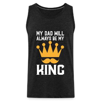 my Dad will always be my King - Männer Premium Bio Tank Top - Anthrazit - Vorne - AI Model Male 185 dark (185cm)