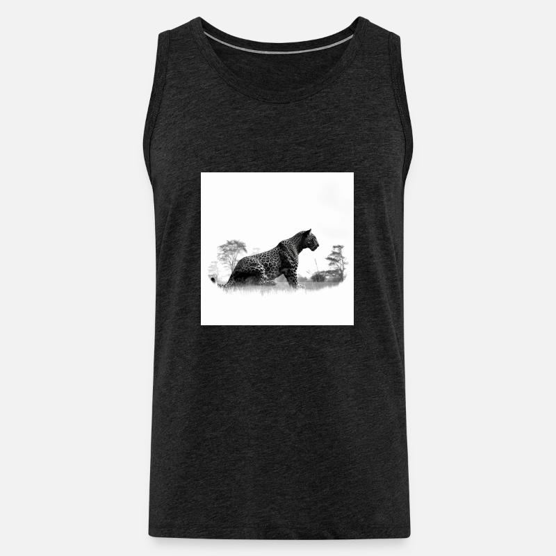 Leopard - Männer Premium Bio Tank Top - Anthrazit