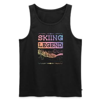 Légende du ski - Débardeur bio Premium Homme - charbon - Devant - AI Model Male 185 dark (185cm)