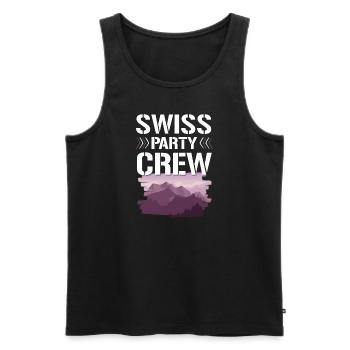 Swiss Party Crew - Débardeur bio Premium Homme - charbon - Devant - AI Model Male 185 dark (185cm)