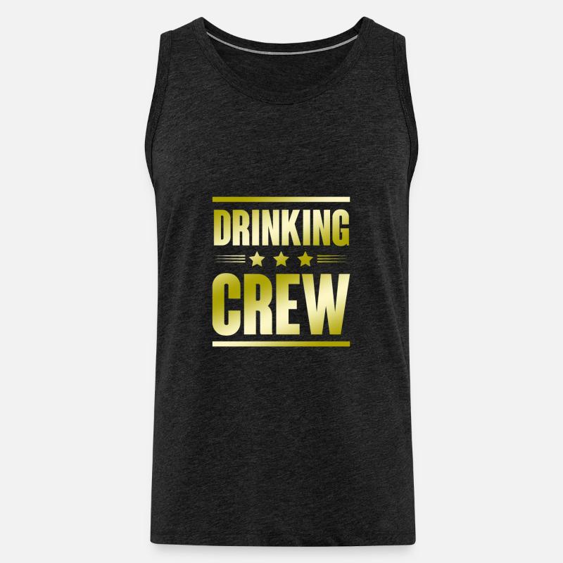 Drinking Crew - Männer Premium Bio Tank Top - Anthrazit