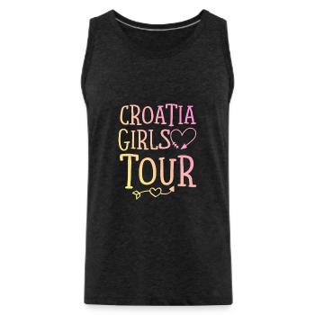Tournée des filles en Croatie - Débardeur bio Premium Homme - charbon - Devant - AI Model Male 185 dark (185cm)