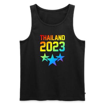 Thaïlande 2023 - Débardeur bio Premium Homme - charbon - Devant - AI Model Male 185 dark (185cm)