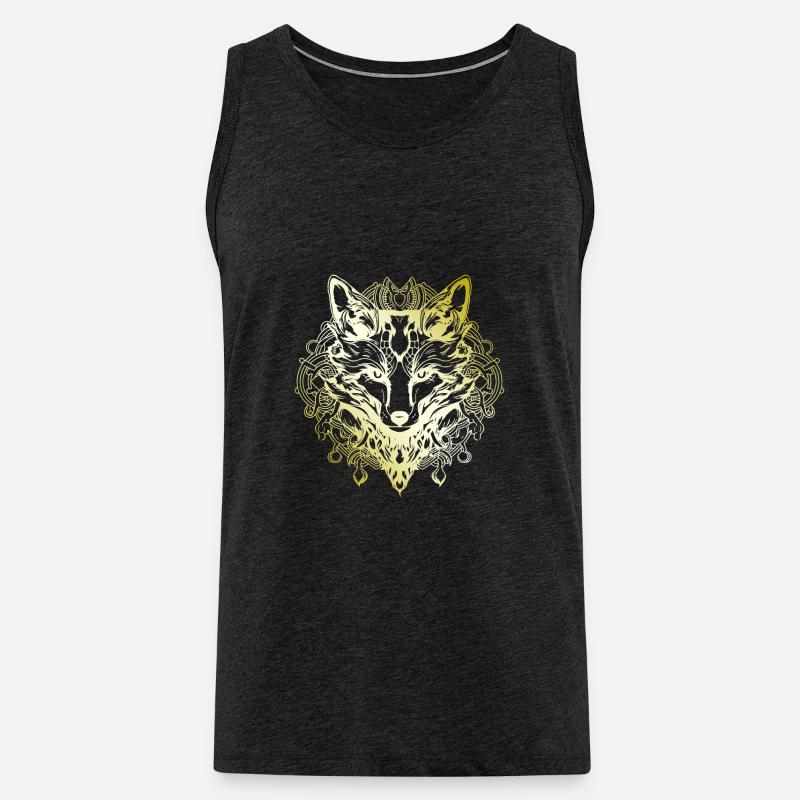 Fox Mandala oro - Canottiera ecologica premium da uomo - antracite