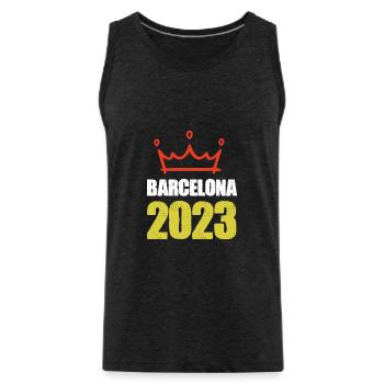 Barcelona 2023 - Männer Premium Bio Tank Top - Anthrazit - Vorne - AI Model Male 185 dark (185cm)