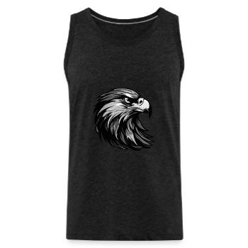 Adler Kopf Porträt Tier - Männer Premium Bio Tank Top - Anthrazit - Vorne - AI Model Male 185 dark (185cm)