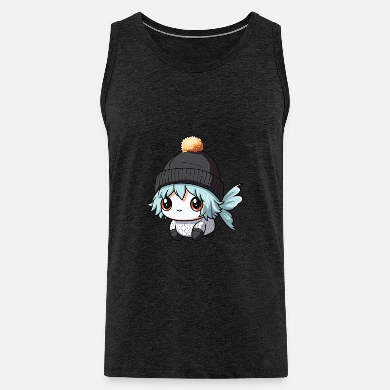 Fisch Winter Comic - Männer Premium Bio Tank Top - Anthrazit