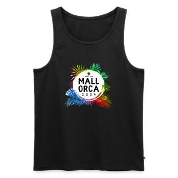 Mallorca 2024 Colorful - Men's Premium Organic Tank Top - charcoal grey - Front - AI Model Male 185 dark (185cm)