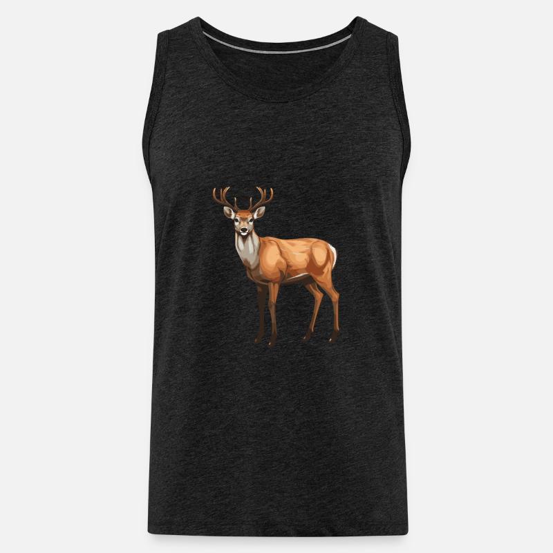 Hirsch Tier - Männer Premium Bio Tank Top - Anthrazit
