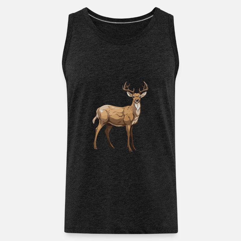 Hirsch Tier - Männer Premium Bio Tank Top - Anthrazit
