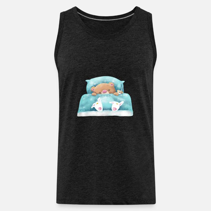 Teddybär Schläft - Männer Premium Bio Tank Top - Anthrazit