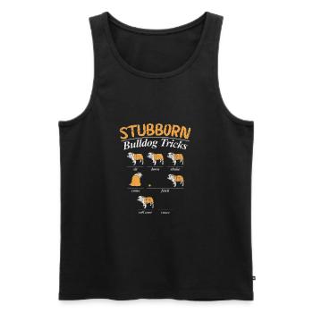 Nederlands Bulldog Têtu - Débardeur bio Premium Homme - charbon - Devant - AI Model Male 185 dark (185cm)