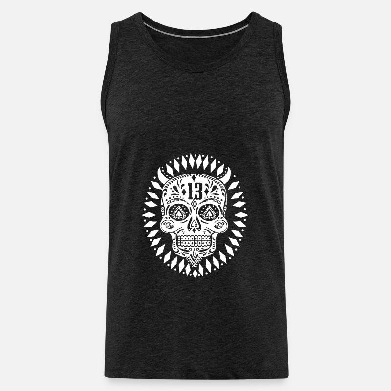 schädel el diablo - Männer Premium Bio Tank Top - Anthrazit