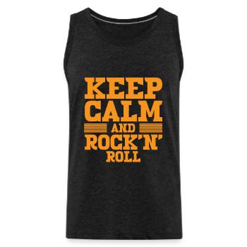 Keep Calm and Rock and Roll - Männer Premium Bio Tank Top - Anthrazit - Vorne - AI Model Male 185 dark (185cm)