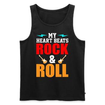 My Heart beats Rock &Roll - Männer Premium Bio Tank Top - Anthrazit - Vorne - AI Model Male 185 dark (185cm)