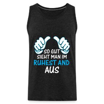 So gut sieht man im Ruhestand aus - Männer Premium Bio Tank Top - Anthrazit - Vorne - AI Model Male 185 dark (185cm)