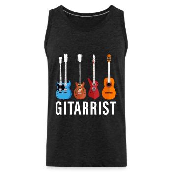 Gitarrist - Männer Premium Bio Tank Top - Anthrazit - Vorne - AI Model Male 185 dark (185cm)