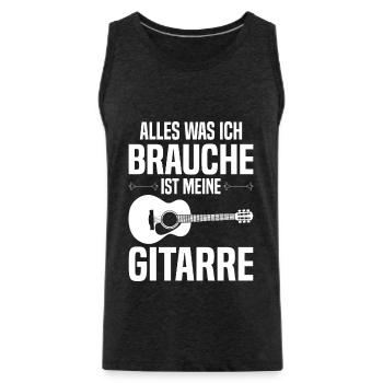 Alles was ich brauche ist meine Gitarre - Männer Premium Bio Tank Top - Anthrazit - Vorne - Alexander (188cm)