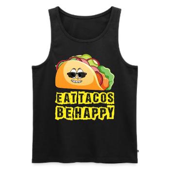 Eat Tacos be Happy - Männer Premium Bio Tank Top - Anthrazit - Vorne - AI Model Male 185 dark (185cm)