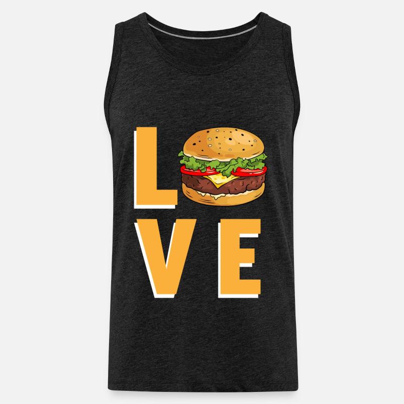 Love Burger - Männer Premium Bio Tank Top - Anthrazit