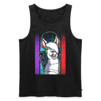 Lama - Männer Premium Bio Tank Top - Anthrazit - Vorne - AI Model Male 185 dark (185cm)
