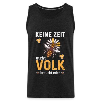 keine Zeit mein Volk braucht mich - Männer Premium Bio Tank Top - Anthrazit - Vorne - AI Model Male 185 dark (185cm)