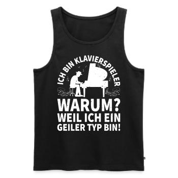 Ich bin ein Klavierspieler, ein geiler Typ - Männer Premium Bio Tank Top - Anthrazit - Vorne - Alexander (188cm)