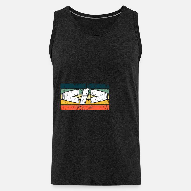 Retro Web Developer Programmer Coding - Männer Premium Bio Tank Top - Anthrazit