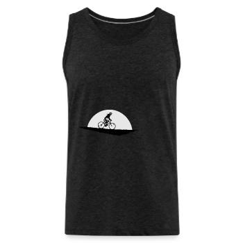 Woman woman bicycle style fashion - Men's Premium Organic Tank Top - charcoal grey - Front - AI Model Male 185 dark (185cm)