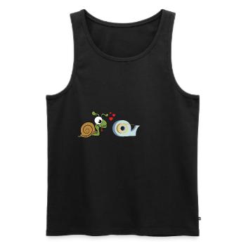 Chemise escargots · ruban d'amour · cadeau de coeur - Débardeur bio Premium Homme - charbon - Devant - Alexander (188cm)