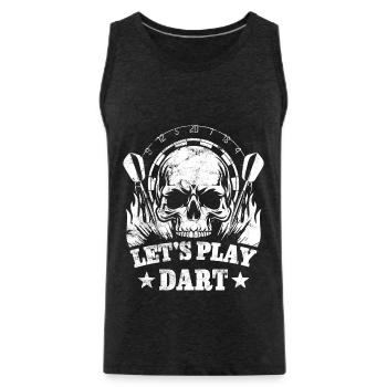 Fléchette Crâne - Let’s Play Darts - Cadeau - Débardeur bio Premium Homme - charbon - Devant - AI Model Male 185 dark (185cm)