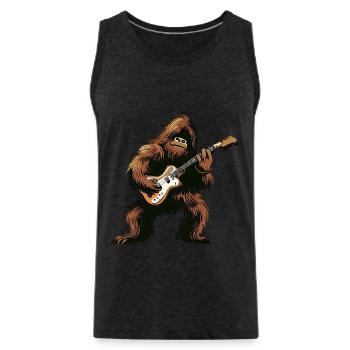 Bigfoot spielt Gitarre - Männer Premium Bio Tank Top - Anthrazit - Vorne - Alexander (188cm)