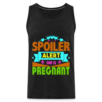 Mère Enceinte Bébé Nourrisson T-shirt Maman - Débardeur bio Premium Homme - charbon - Devant - AI Model Male 185 dark (185cm)