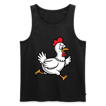 Rennendes Huhn Hahn Gockel Geflügel Henne Lustig - Männer Premium Bio Tank Top - Anthrazit - Vorne - AI Model Male 185 dark (185cm)