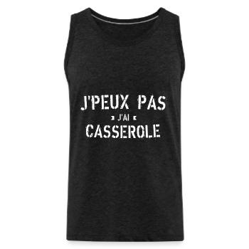 J peux pas j ai Casserole - Débardeur bio Premium Homme - charbon - Devant - AI Model Male 185 dark (185cm)