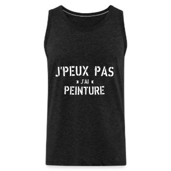 J peux pas j ai peinture - Débardeur bio Premium Homme - charbon - Devant - AI Model Male 185 dark (185cm)