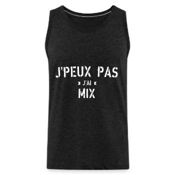 j'peux pas j'ai mix - Débardeur bio Premium Homme - charbon - Devant - AI Model Male 185 dark (185cm)