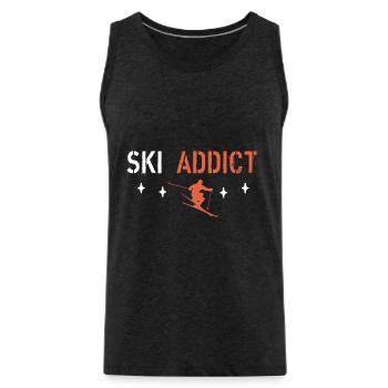 Ski addict - Men's Premium Organic Tank Top - charcoal grey - Front - Alexander (188cm)