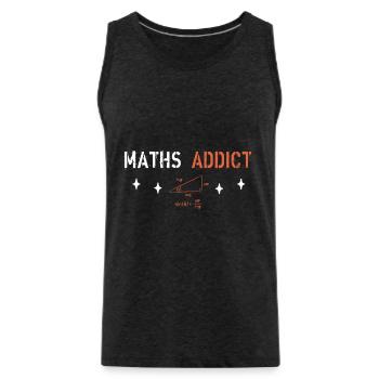 Maths Addict - Débardeur bio Premium Homme - charbon - Devant - AI Model Male 185 dark (185cm)