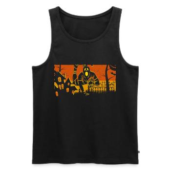 Retro Rugby d'Halloween - Débardeur bio Premium Homme - charbon - Devant - Alexander (188cm)