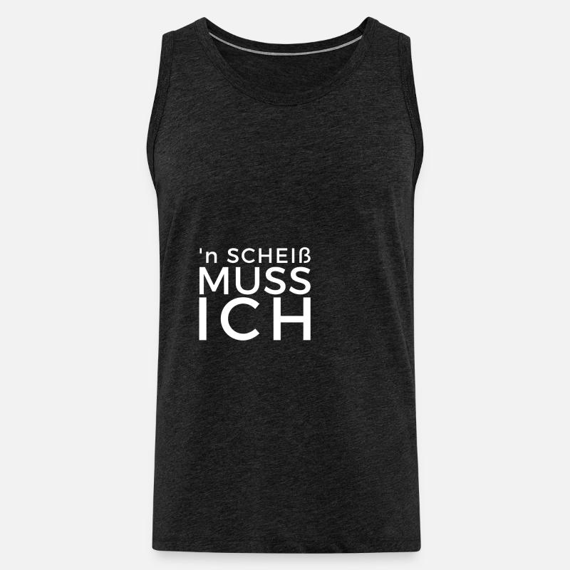 Einen Scheiß muss ich - Männer Premium Bio Tank Top - Anthrazit