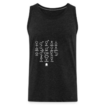 Gender Symbols Diversity Diversity in white - Men's Premium Organic Tank Top - charcoal grey - Front - Alexander (188cm)
