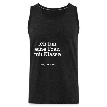 Frau mit Klasse - Lehrerin - Männer Premium Bio Tank Top - Anthrazit - Vorne - AI Model Male 185 dark (185cm)