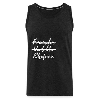 Nicht Freundin, sondern Ehefrau - Geschenkidee - Männer Premium Bio Tank Top - Anthrazit - Vorne - AI Model Male 185 dark (185cm)