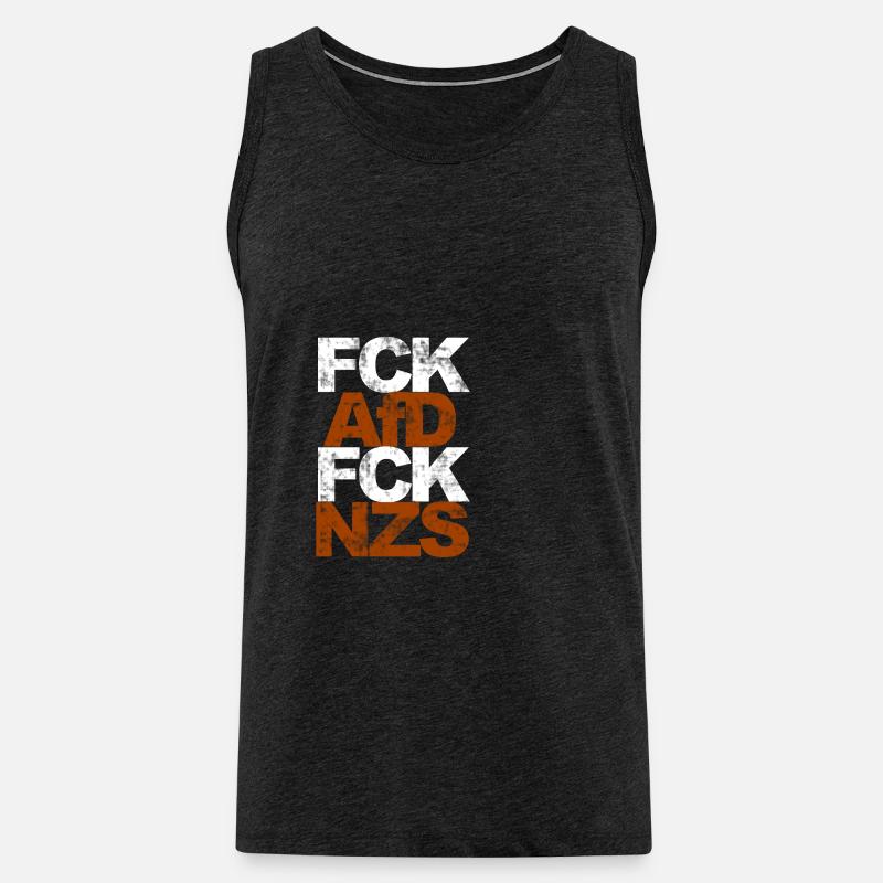 FCK AFD FCK NZS - Männer Premium Bio Tank Top - Anthrazit
