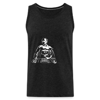 dj - Männer Premium Bio Tank Top - Anthrazit - Vorne - AI Model Male 185 dark (185cm)