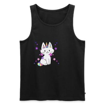 Chat licorne - Débardeur bio Premium Homme - charbon - Devant - Alexander (188cm)