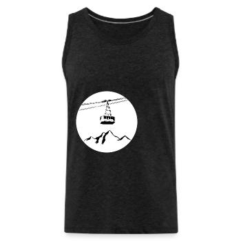 Berg mit Gondel schwarz - Männer Premium Bio Tank Top - Anthrazit - Vorne - AI Model Male 185 dark (185cm)