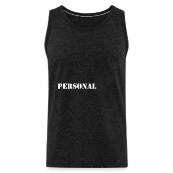 personnel - Débardeur bio Premium Homme - charbon - Devant - AI Model Male 185 dark (185cm)