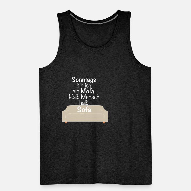 Sonntags bin ich ein Mofa halb Mensch halb Sofa Männer Premium Bio Tank Top